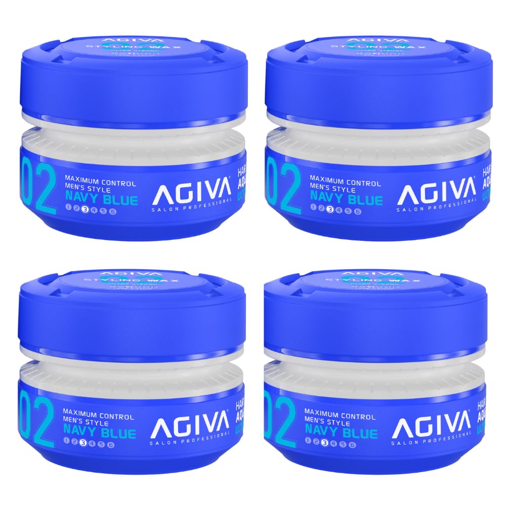 AGIVA 02 NAVY BLUE – ULTRA STRONG WAX 175mL (4 PACK)