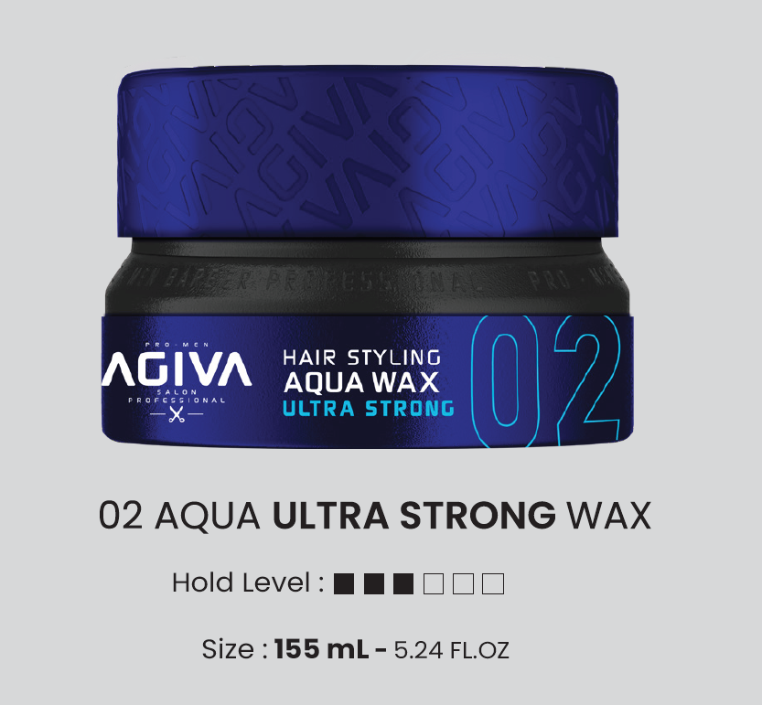AGIVA Hair Wax 02 NAVY BLUE Aqua Wax Ultra Strong 155mL